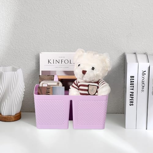 Plastic Shower Caddy, Portable Shower Basket with Handle, Light Purple - color: Light Purple