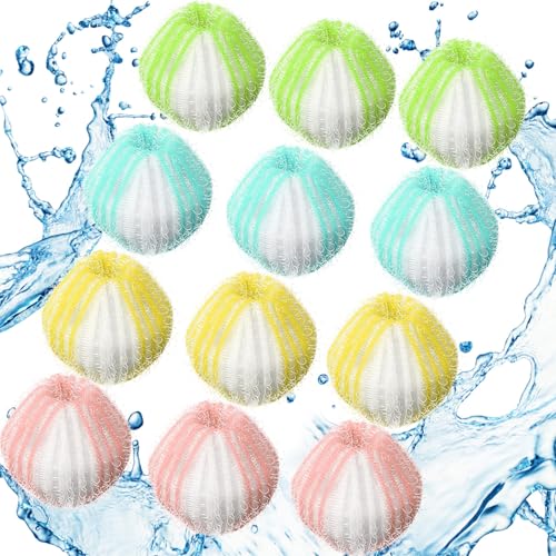Blulu 12 Pieces Pet Hair Remover for Laundry, Fresh Color - color: Fresh Color