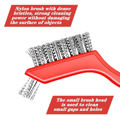 24-Pack Wire Brush Set, Stainless Steel Scrub Cleaning Brushes with Ergonomic Grip & Hanging Hole, for Kitchen, Bathroom, Keyboard, Car