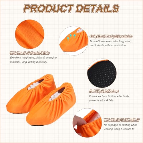 PATIKIL Reusable Shoe Covers, Non-Slip Shoe Protectors Cover Polyester Washable Foot Boot Covering - color: Yellow, size: 12 inch