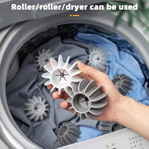 8 Pcs Reusable Laundry Balls Scrubbing Balls Gray White Washing Machine Special Ball Silicone Tidy Clothes Deep Cleaning Anti-Winding
