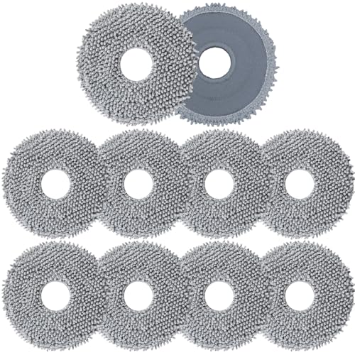 10 Pack Mop Pads for Roborock Q Revo/Qrevo S/Qrevo Pro/Qrevo Plus/Qrevo Master/Qrevo Slim/Qrevo Curv/Qrevo Edge/Qrevo MaxV/Saros 10R Robot Vacuum, Microfiber Mop Cloth Replacement Accessories