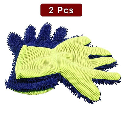 BokWin 2-Pack Car Wash Mitt, Blue - color: Blue