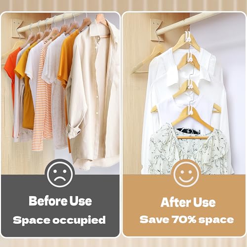 Mlici 60 Pc Space Saving Hanger Connector Hooks for Closet Organizer, White - color: White