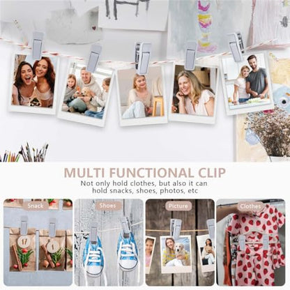 KISEER 80 Pcs Plastic Baby Hanger Clips Slim-line Finger Clips Set for Clothes Hanger Velvet Hanger (Grey) - color: Gray, size: 80 Pcs