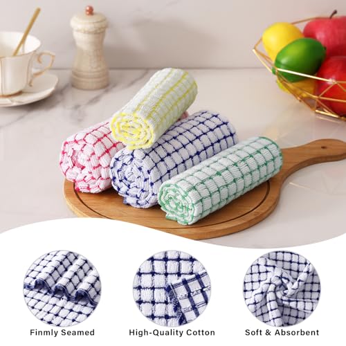 Kitinjoy Cotton 12 Pack Terry Kitchen Towels, Multiple Colour - color: Mixed Color, size: 16 X 25 - 12 Pack