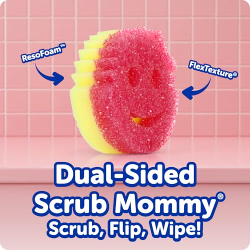 Scrub Mommy Kitchen Sponges - Dual-Sided Dish Sponges for Scrubbing - Non-Scratch Cleaning Sponges for Washing Dishes, Bathroom & Multi-Surface Cleaning - Online Exclusive (3 Count) - size: 3 Count (Pack of 1), style: Exclusive Scrub Mommy