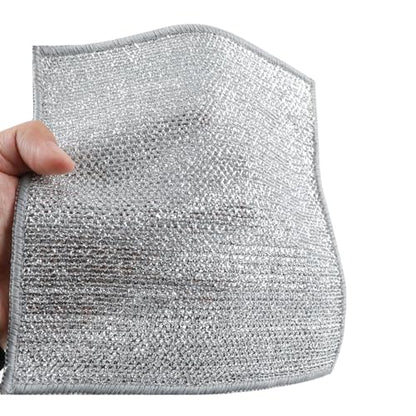 10 PCS Double Layer Stainless Steel Wire Cleaning Cloths for Kitchen