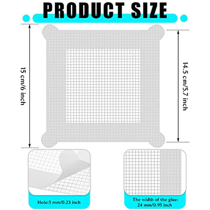 Chengu 50 Pcs 5.7 Inch Disposable Hair Catcher Shower Drain Stickers Square Mesh Shower Drain Catcher Cover Stickers Bathtub Stopper Decals with 5 mm Holes for Bathroom Kitchen Sink Filter Accessories