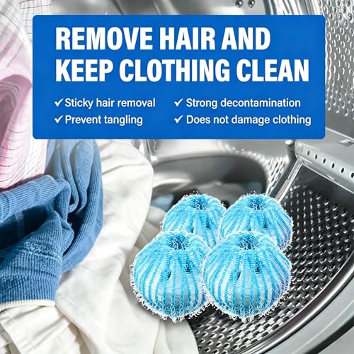12Pcs Reusable Laundry Hair Remover Balls, Pet Hair Remover for Washing Machine, Effectively Cat Dog Fur Lint Catcher, Laundry Lint Remover Balls for Bedding, Clothes, Sofa Covers (Light Blue) - color: Light Blue
