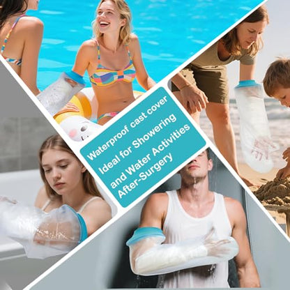 Cast Covers for Shower Arm – Waterproof Cast Cover Arm Adult, Comfortable Reusable Cast Protector for Shower Arm, Cast Bag – Ideal for Showering with Broken Arm, Bandages, After Surgery Wounds
