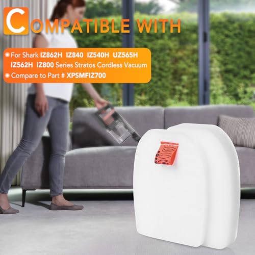 IZ862H UZ565H Foam & Felt Filters for Shark Stratos Pro Cordless Upright Vacuum IZ540H, IZ562H, IZ840H, IZ862H, UZ565H, UZ865H, Compare to Part XFFKIZ700 - size: 3 Foam + 3 Felt Filters