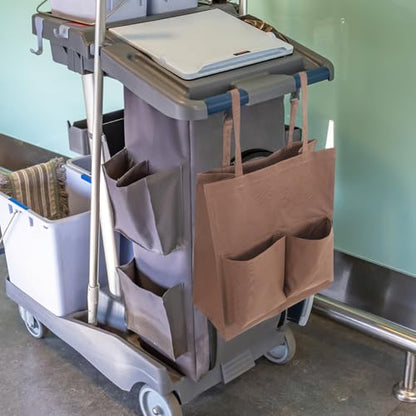 OUNONA Janitorial Cart Bag Replacement Cleaning Cart Bag for Trash Collection Housekeeping for Utility Carts Cloth Supply Organizer 17.71 X 15.74 X 7.87 in