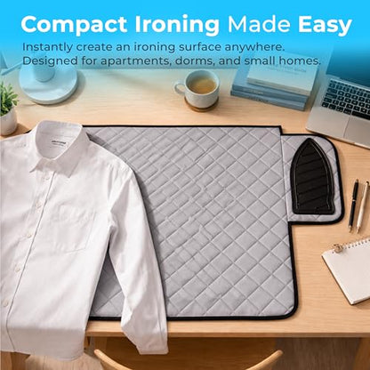 Handy Laundry Magnetic Ironing Mat, Change Any Flat Surface into an Ironing Board, Silicone Slip Resistant Iron Rest to Safely Place Your Hot Iron, Easy to Take Along When Traveling, (19 x 28 Inches) - style: Magnetic