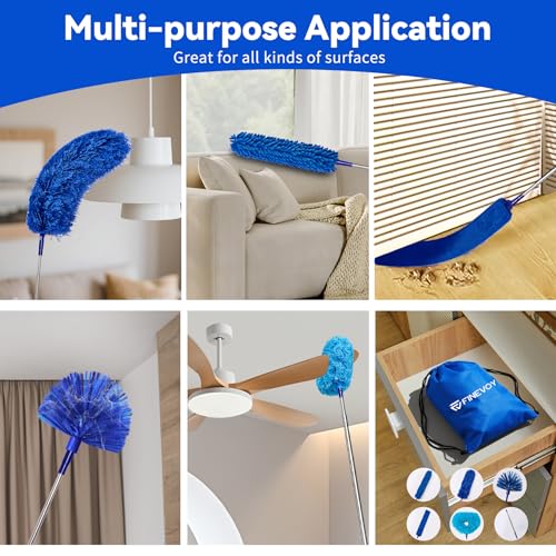 Duster with Extension Pole, 7 in 1 Cleaning Kit with Microfiber Dusters - size: 7 in 1