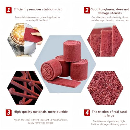 4Pcs Sandpaper Roll,Scouring Pad,3.5"x39.9" Each
