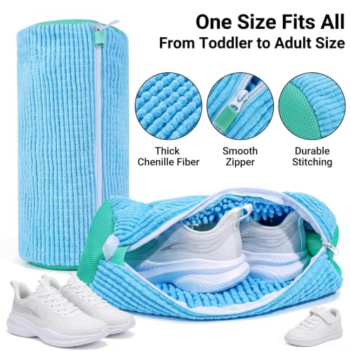 Shoes Washing Bag(2Pcs) Durable Sneaker Laundry Bag for Washer Dryer(Blue) - color: Blue