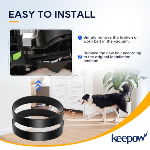 KEEPOW Vacuum Belt Compatible with Eureka Airspeed Compact Bagless Upright - size: 2*Belts