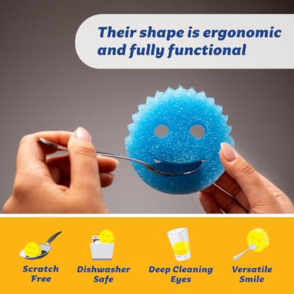 Scrub Daddy Scratch-Free Multipurpose Kitchen Sponges - Bulk Dish Sponges for Kitchen, Bathroom, Household Cleaning & More - Made with BPA-Free Polymer Foam (5 Count) (Pack of 2) - size: 5 Count (Pack of 2)