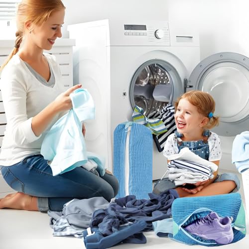 2 Pack Shoe Washing Machine Bag, Blue - color: Blue