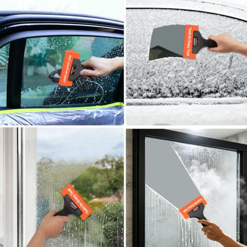 WRAPXPERT Rubber Squeegee 2 Pack, Window Tint Squeegee 5.1x 2 inch, Professional Tint Tool with 85A PU Blade for Front Windows Rear Glass, Auto Car Glass Film Installation - size: 2 Pack, No Handle