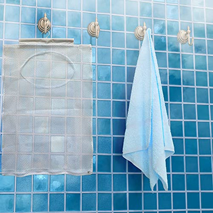 Hanging Mesh Laundry Hamper (30in*20in*2in) Large Dirty Clothes Bag - color: White