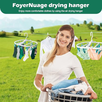 Premium Plastic PP Drying Hanger, Anti-Rusty Drying Rack for Clothes, Socks, Lingeries, Delicates, Drying Hanger with 24 Clips for Baby Clothes, Towels - style: 24 Clips