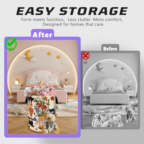 Black Cat Flower Laundry Basket Floral Vase Art Oxford Cloth Laundry Hamper - color: Black Cat Flowers