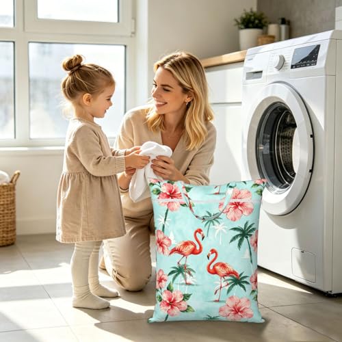 Tropical Trees Flamingo Summer Beach Travel Laundry Bags Cloth Diaper Wet Bags Handle Washable Dirty Clothes Bags Wet Dry Bag Suitcase Gym Swimming Pool College Dorm Wet Bag - color: 1 PC10, size: One Size