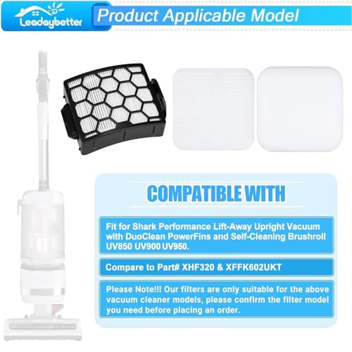 UV900 UV950 UV850 Filter Replacement for Shark Lift Away Vacuum - color: UV850-2 HEPA+4 Foam Filters