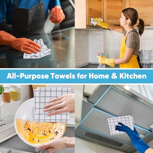 AIDEA Microfiber Cleaning Cloth Roll-50PK, Reusable Paper Towels 11.5×11.5" - color: Printed