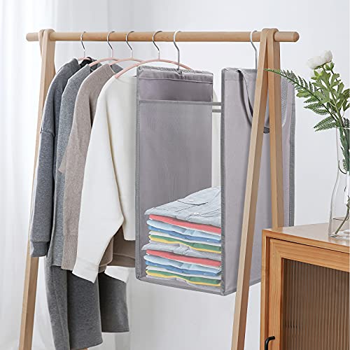 FENTEC Hanging Laundry Hamper，2 Pack Grey Hanging Laundry Basket - color: Grey, size: 2 Pack-one Section