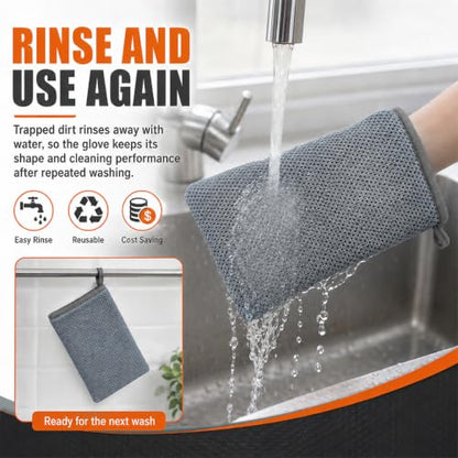 Clay Mitt for Car Detailing, No Scratch Reusable Magic Clay Bar Glove, Microfiber Auto Cleaning Supplies for Removing Debris from Paint, Glass, Wheels, Windshield(Gray) - color: Gray