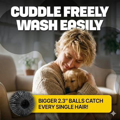 PHOBA 15-Pack Fabric Softening & Pet Hair Laundry Balls, 2.3-Inch Reusable Anti-Tangle Dryer Balls, Dog & Cat Fur Lint Catcher for Clothes and Bedding, Multi-Functional Fabric Care Set