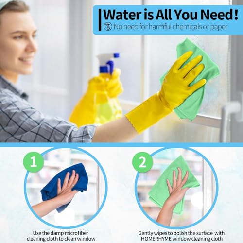 Microfiber Cleaning Cloth, 6 Pack Glasses Cleaning Cloth, 16" ×14" Window Cleaning Rags, Streak Free Lint Free Polishing Cloths Wipes for Eye Glass Stainless Steel Windshield, Sage Green - color: Sage Green, size: 16" x 14"