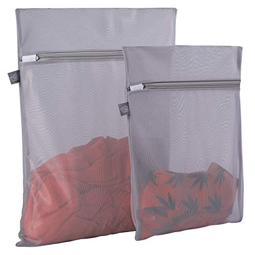 Lingerie Bags for Washing Delicates, Grey Laundry Bag for Delicates, M+L - color: Grey, size: 1L(16x20")+1M(12x16")