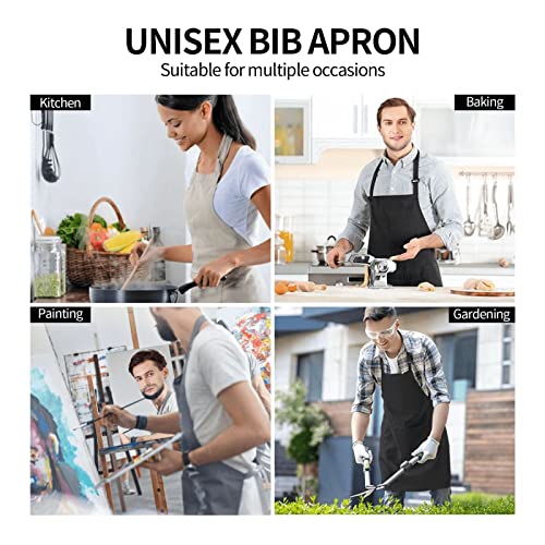 Perinsto Waterproof Apron With 2 Pockets Kitchen Chef Aprons Bibs For Cooking Baking Painting Gardening Grooming - color: Dog Blue