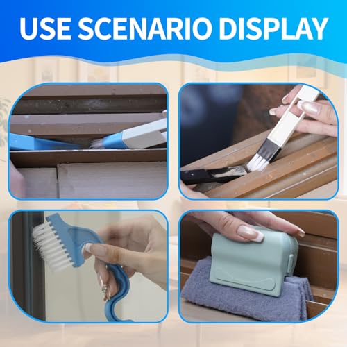 Window Track Cleaner, 13-Piece Sill and Crevice Cleaning Brush Kit