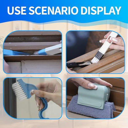Window Track Cleaner, 13-Piece Sill and Crevice Cleaning Brush Kit