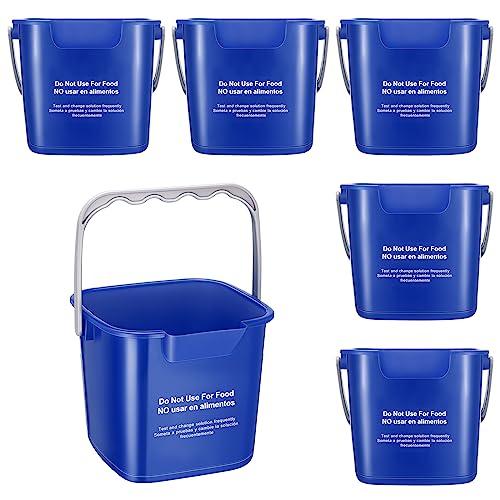 Roshtia 6 Pcs 3 Quart Sanitizing Cleaning Bucket Square, Dark Blue - color: Dark Blue