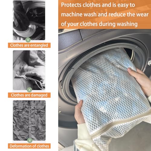 2Pcs Durable Honeycomb Mesh Laundry Bags for Delicates (2XX-L Beige) - color: 2 XX-L Beige
