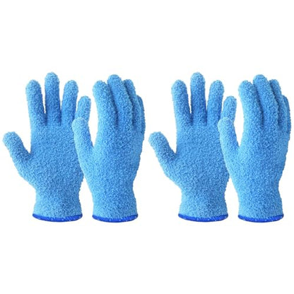 Evridwear 2 Pairs Microfiber Dusting Gloves for Plants & Blinds - color: Blue, size: Small/Medium (Pack of 2)