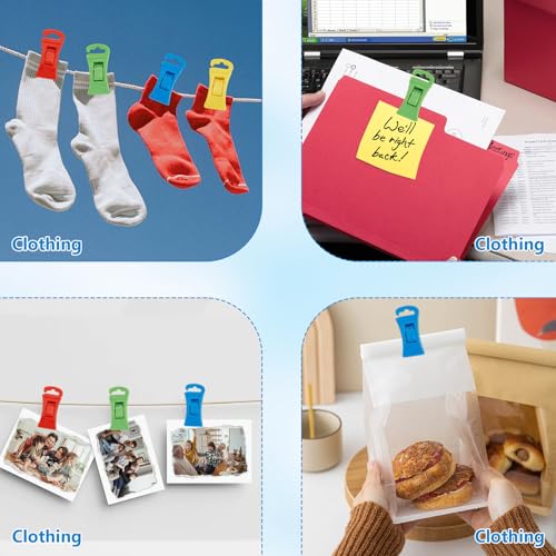 24Pcs Washing Machine & Dryer Sock Clips, Non-Slip Clips with Hooks, Laundry Holders & Organizers for Storage