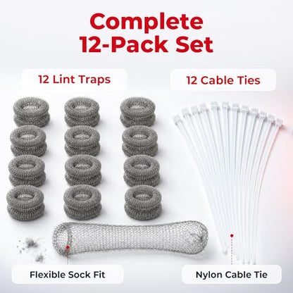 Washing Machine Lint Trap Stainless Steel 12-Pack - style: Pack of 12