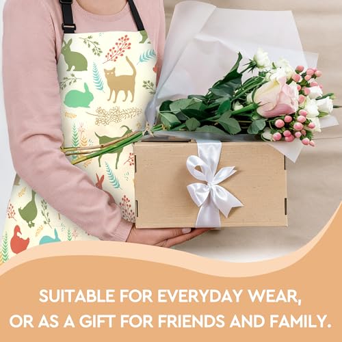 Adjustable Baking Aprons for Women - Cooking Aprons for Women with Pockets, Perfect for Baking Cooking Gradening - color: Animal