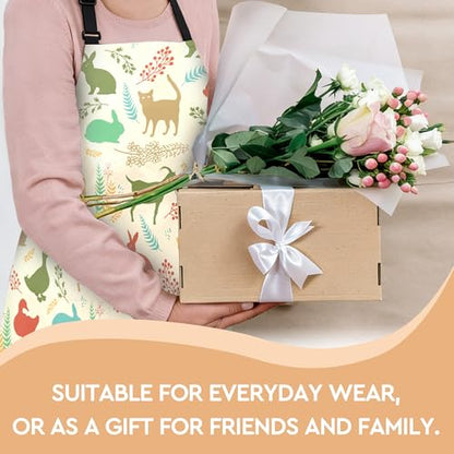 Adjustable Baking Aprons for Women - Cooking Aprons for Women with Pockets, Perfect for Baking Cooking Gradening - color: Animal