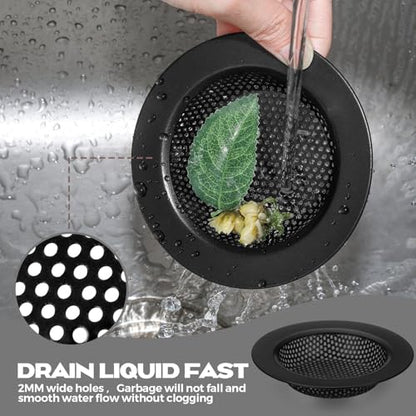 Retisee 2 Pcs Kitchen Sink Drain Strainer 4.4 Inch,Matte Black - color: Matte Black