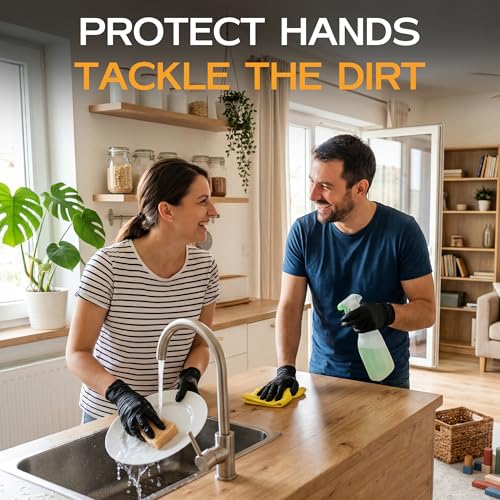 Nitrile Gloves Disposable Latex Rubber Gloves Black Nitrile Latex Gloves XL Disposable Rubber Black Gloves HEAVY DUTY 6 Mil Nitrile Gloves 1000Ct - size: X-Large