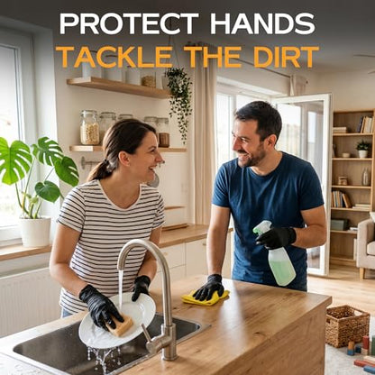 Nitrile Gloves Disposable Latex Rubber Gloves Black Nitrile Latex Gloves XL Disposable Rubber Black Gloves HEAVY DUTY 6 Mil Nitrile Gloves 1000Ct - size: X-Large