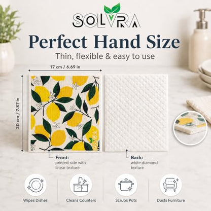 10 Pcs Fruits Print Swedish Dishcloths for Kitchen, German Cellulose - color: 10 Pcs- Fruits Print